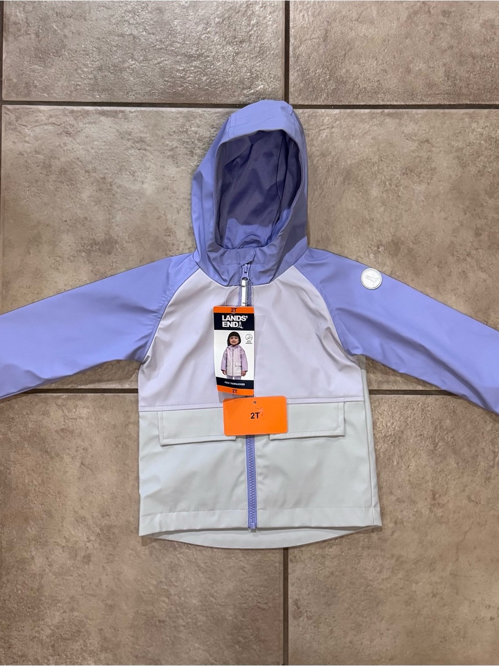 Lands' End Toddler Jacket in Lilac and Light Gray